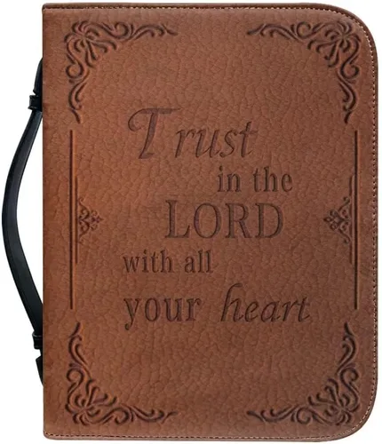 Miniatura 19 de Funda de cuero para la Biblia para hombres, funda de Biblia con patrón de bola roja, bolsa grande para la Biblia con asa bolsa de mano