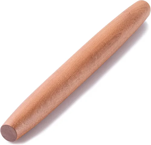 Miniatura 9 de AISOSO Esterillas de rodar para hornear, rodillo de madera de 15.75 pulgadas con asas, rodillo de masa clásico antiadherente para fondant, pizza