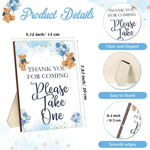 Miniatura 2 de Sintuff Juego de 50 Recuerdos de Baby Shower para Invitados 1 Letrero de Agradecimiento por Venir 50 Bolígrafos 50 Tarjetas de Agradecimiento
