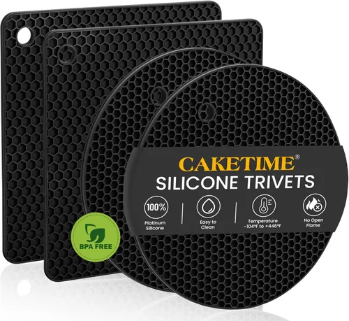 Miniatura 9 de Alfombrillas de silicona para platos calientes, almohadillas calientes para encimera de cocina, posavasos antideslizantes, resistentes al calor