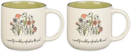 Miniatura 9 de Christian Art Gifts Taza grande de cerámica para café y té para mujeres: Las palabras amables son como la miel Versículo bíblico inspirador,