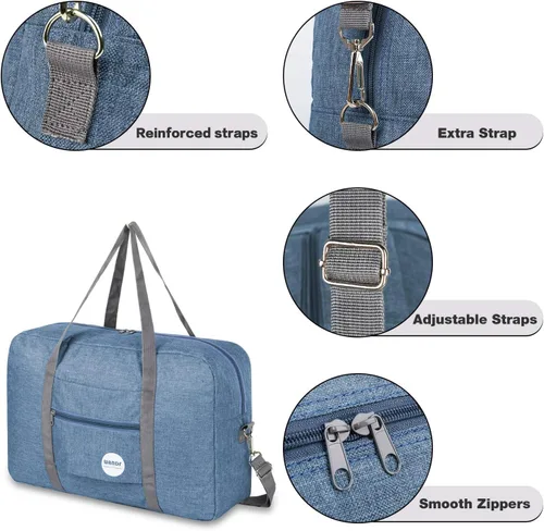 Miniatura 6 de WANDF Bolsa de viaje para artículos personales de Spirit Airlines de 18 x 14 x 8 pulgadas, bolsa de viaje debajo del asiento, equipaje de mano