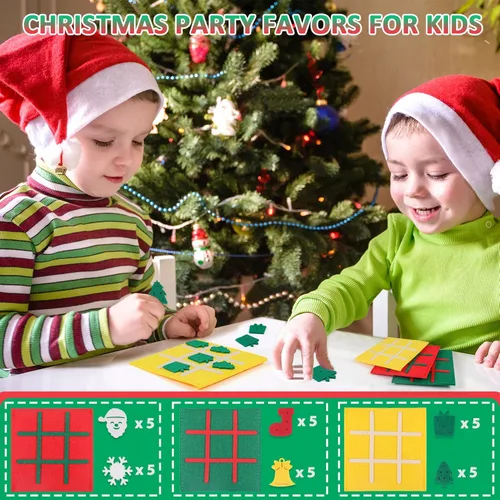 Miniatura 3 de Regalos de fiesta de Navidad, juegos de mesa de Tic Tac Toe para niños de 4 a 8 a 12, rellenos de calcetines de Navidad para niños, juguetes a
