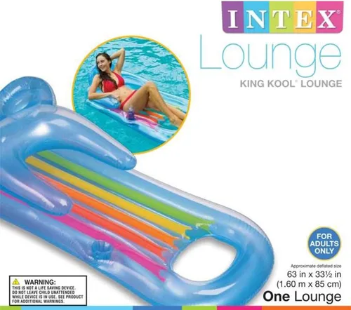 Miniatura 4 de Intex King Kool Lounge - Tumbona inflable para piscina con reposacabezas (paquete de 3)