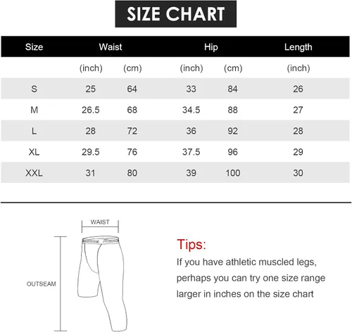 Miniatura 6 de Roxdme 2 Pack Men's 34 One Leg Compression Capri Tights Pants Basketball Athletic Running