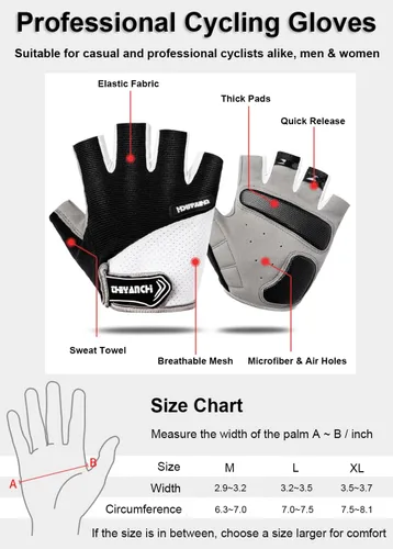Miniatura 6 de Guantes de ciclismo para hombres y mujeres, guantes de ciclismo para hombres y mujeres, guantes de ciclismo acolchados para hombres y mujeres