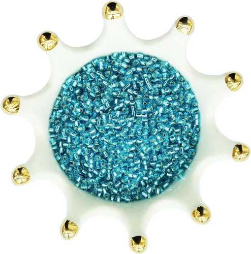Miniatura 123 de Cuentas de semillas doradas transparentes de 4 mm al por mayor para hacer joyas, 110 gramos, aproximadamente 1600 piezas, cuentas de vidrio 6/0