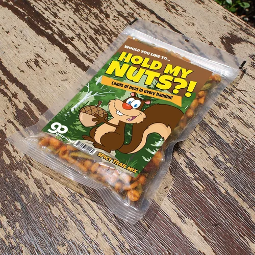 Miniatura 7 de Hold My Nuts Mezcla de condimentos picantes - Divertido diseño de ardilla con bellota - Aperitivos picantes para hombres y mujeres - Mezcla premium