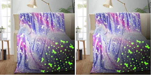 Miniatura 14 de TEHALK Mantas de bebé personalizadas para niños, manta de dinosaurio para niños, manta que brilla en la oscuridad para niños, manta para niños