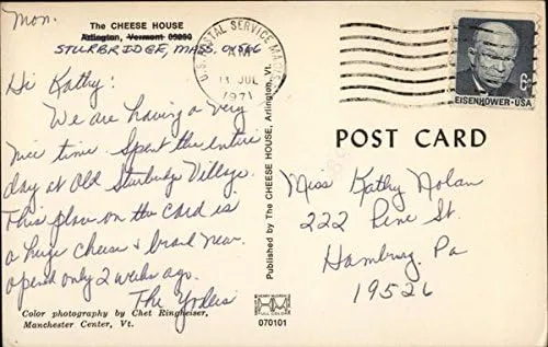 Miniatura 2 de The Cheese House Arlington, Vermont VT Original Vintage Postcard 1971