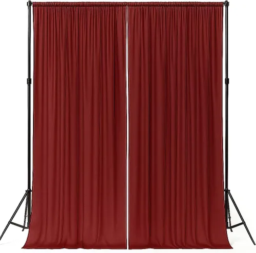 Miniatura 17 de AK-Trading - Paneles de cortinas de gasa para eventos de boda y decoración, cortinas de telón de fondo (115 x 120 pulgadas, negro)