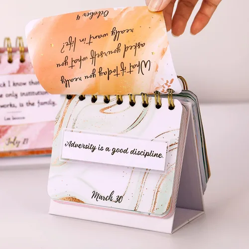 Miniatura 9 de Calendario diario motivacional e inspirador - Calendario diario con citas inspiradoras, 14 cm x 12.2 cm, decoración de escritorio perpetua sin