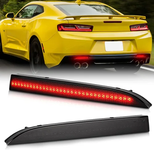 Miniatura 8 de Gempro Luces LED de posición laterales para parachoques delantero y trasero para Chevy Camaro 2010-2015, reflectores blancos ahumados, 4