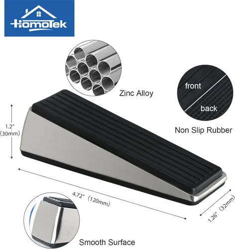 Miniatura 2 de HOMOTEK Paquete de 4 topes de puerta para la parte inferior de la puerta, topes de puerta de cuña resistentes, protectores de pared para debajo