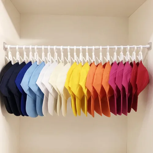 Miniatura 2 de Organizador de sombreros para gorras de béisbol, perchas para sombreros para armario con 12 clips y 8 ganchos, soporte para sombreros con varilla
