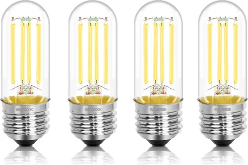 Miniatura 25 de Bombillas LED tubulares T10 de 5 pulgadas, bombillas Edison vintage E26 de 4000 K, regulables, 4 W igual a 40 vatios, 400 lúmenes, bombillas