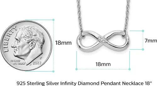 Miniatura 6 de Cadena de plata de ley 925 maciza con símbolo de nudo de amor infinito con cierre seguro de langosta
