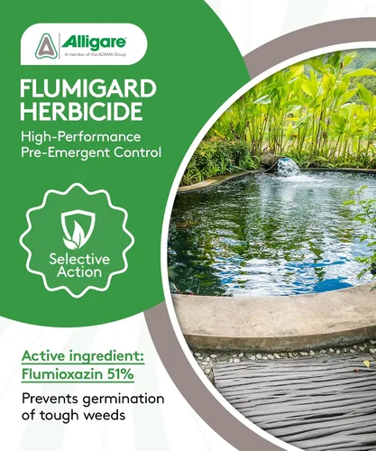 Miniatura 2 de ALLIGARE Flumigard Herbicida - Herbicida Flumioxazin de acción rápida para el control rápido de algas acuáticas y malezas terrestres en sitios