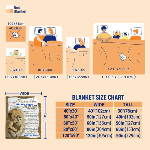 Miniatura 6 de Manta personalizada con nombre de nieto de la abuela y el abuelo de 40 x 50 pulgadas, regalo personalizado con nombre de niño, manta de baloncesto