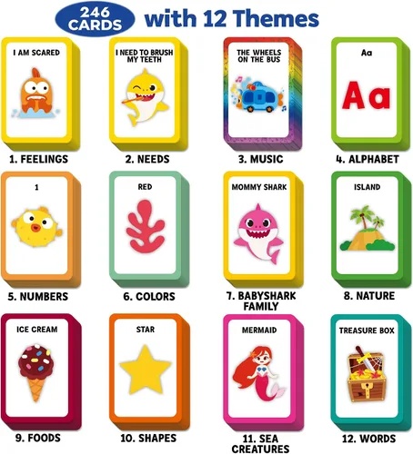 Miniatura 3 de Tarjetas flash Baby Shark para niños de 2 a 4 años Juguetes sensoriales para niños autistas y autistas no verbales de 2, 3, 4, 5, 6 años, juguetes