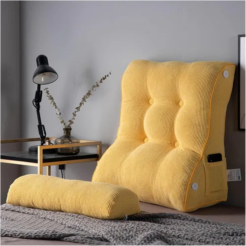 Miniatura 11 de Almohada de lectura para sentarse, respaldo de cuña en la cama/sofá, almohada triangular de lectura, cojín de apoyo lumbar con almohada ajustable