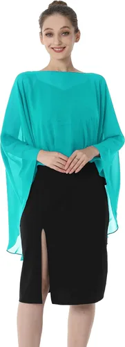 Miniatura 3 de Baoqiya Capas de gasa Capelets transparentes Poncho de capa larga para mujeres más