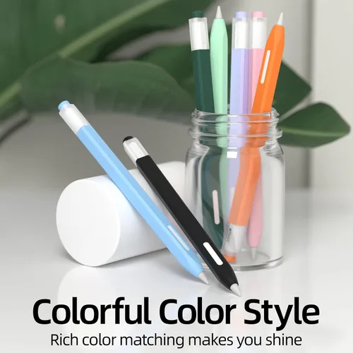 Miniatura 7 de Paquete de 2 estuches compatibles con Apple Pencil Pro/Apple Pencil de 2ª generación, funda de silicona antideslizante, compatible con carga