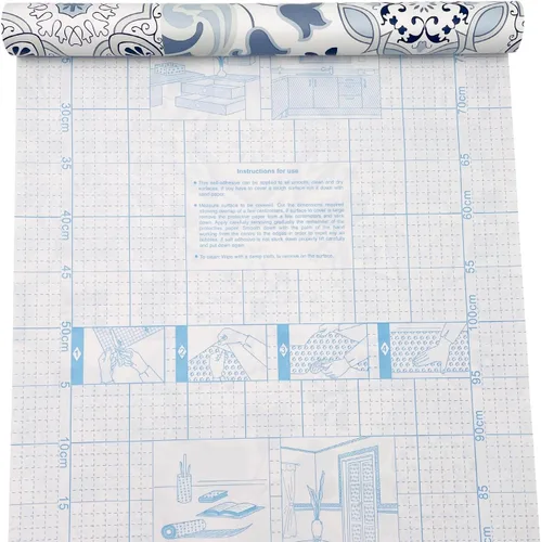 Miniatura 4 de Y - Revestimiento de porcelana retro para estantería, revestimiento extraíble para cajón, decoración de encimera, impermeable, 17.7 pulgadas x 9.8