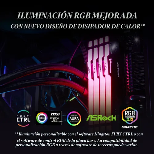Miniatura 5 de Kingston FURY Beast - Memoria de escritorio RGB 32 GB (2 x 16 GB) 6000MT/s DDR5 CL30 AMD EXPO Kit de 2 KF560C30BBEAK2-32