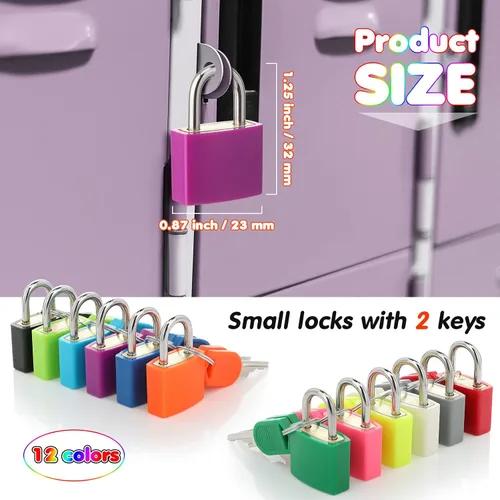 Miniatura 2 de Photect Candados de metal para maleta con llaves, candados de metal, multicolor, para equipaje pequeño, para escuela, gimnasio, aula, hogar, mochila