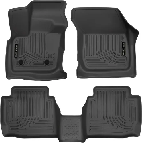 Husky Liners Alfombrillas Weatherbeater | Para Ford Fusion y Lincoln MKZ 2017 - 2020 | Delanteras y segunda fila, 3 piezas, negro - 98791