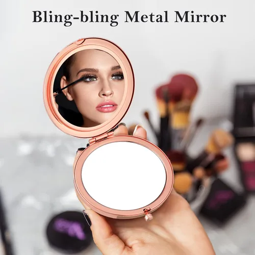 Miniatura 5 de Yulejo 6 piezas de espejo compacto a granel mini espejo de bolsillo para bolso, regalo de boda, maquillaje pequeño, cosmético de aumento portátil