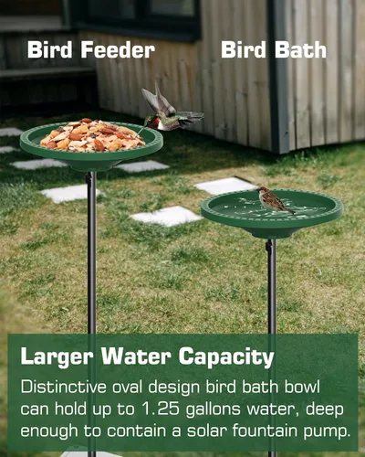 Miniatura 7 de Baños de pájaros para exteriores, baños de pájaros desmontables para la limpieza del jardín, baños de pájaros independientes para exteriores