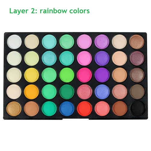 Miniatura 6 de VERONNI Mini paleta de sombras de ojos de 120 colores vivos, mate y brillante, juego de maquillaje profesional de 3 capas brillantes y cálidas