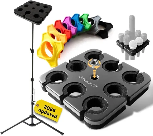 Miniatura 8 de Soporte Múltiple para Micrófonos con Soporte de Micrófono de Escritorio - Accesorio de Bandeja Cuadrada sostiene hasta 8 micrófonos Organizador