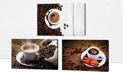 Miniatura 31 de GUTTATY Decoración de pared de fotos de cocina, 3 piezas de lienzo de arte para pared, impresiones en lienzo de amor para comer y beber, arte
