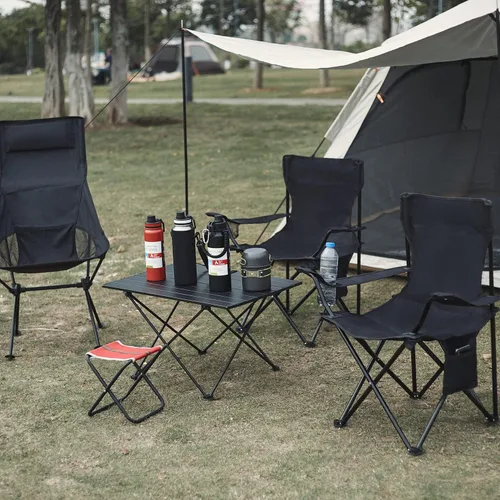 Miniatura 6 de Damei century Paquete de 4 sillas plegables para camping, ligeras, sin instalación, silla portátil para playa, césped, deportes al aire libre