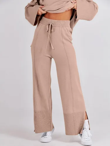 Miniatura 7 de ANRABESS Conjunto de 2 piezas para mujer, sudadera de punto de gran tamaño y pantalones de pierna ancha con cordón