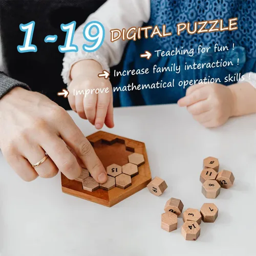 Miniatura 3 de KINGOU Rompecabezas de madera Lógica Rompecabezas de números de juguete intelectual