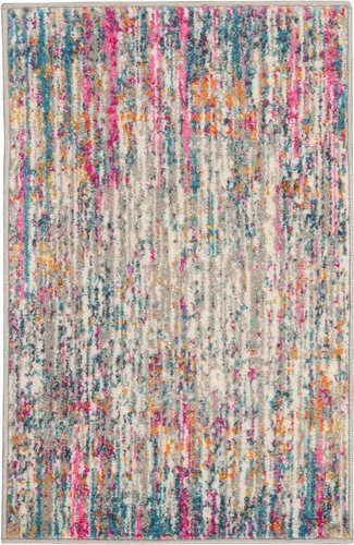 Nourison Passion Abstract - Alfombra de 1 pies 10 pulgadas x 2 pies 10 pulgadas, fácil de limpiar, no se desprende, para dormitorio, sala de estar,