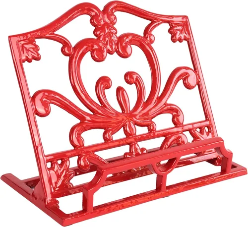 Miniatura 10 de Elegante soporte para libros de cocina de hierro fundido, soporte decorativo de metal para libros de recetas para Biblia, soporte de libro