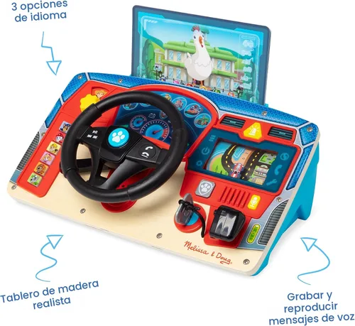 Miniatura 6 de Melissa & Doug PAW Patrol Rescue Mission Tablero de actividades de madera para niños, juguetes sensoriales para niños, juguete de conducción