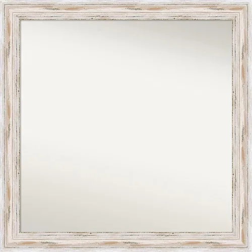 Miniatura 275 de Amanti Art Espejo de baño blanco para sobre el fregadero, 30 x 35 pulgadas, espejo de tocador rectangular estrecho de Eva de oro blanco, marco