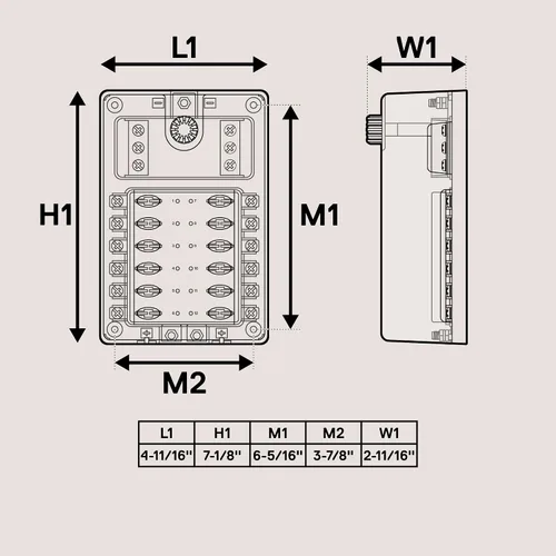 Miniatura 7 de True Mods Bloque de fusibles de 10 vías con bus negativo de tierra para automoción [entradas positivas duales] [12V - 32V CC] [200 amperios]