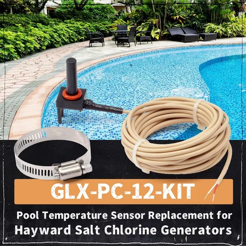 Miniatura 2 de GLX-PC-12-KIT - Sensor de temperatura de piscina de repuesto para generadores de cloro salino Hayward, sensor de temperatura de agua de 10 K, aire