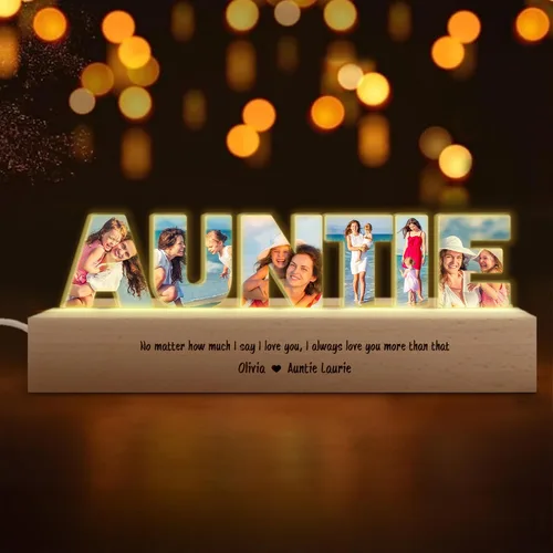 Miniatura 24 de Luz nocturna LED personalizada con collage de fotos, foto personalizada con cualquier cita y nombre, Navidad, amistad, regalos de cumpleaños