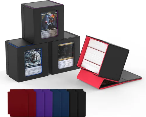 Miniatura 21 de Caja de almacenamiento de cartas ZLCA para cartas de intercambio, caja de cubierta de baraja MTG Commander con capacidad para más de 120 cartas