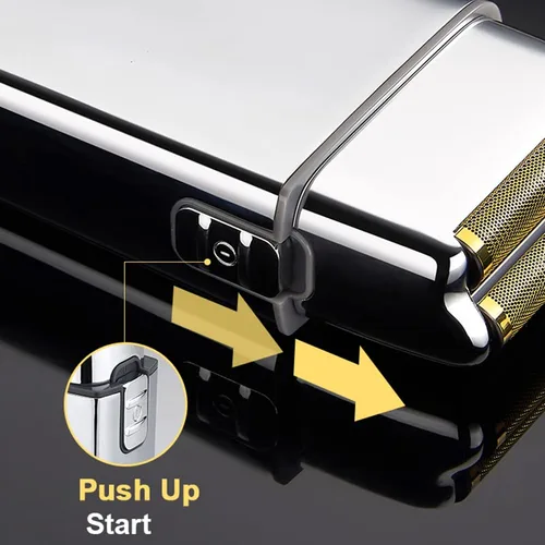 Miniatura 5 de Afeitadora para hombre, carcasa de metal inalámbrica, lavable, máquina de afeitar eléctrica para el cabello, máquina de afeitar eléctrica recargable