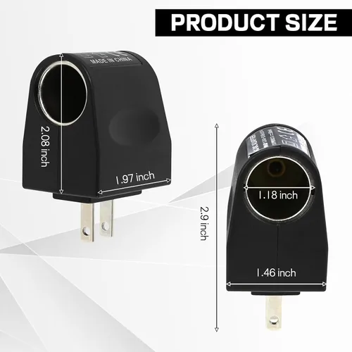 Miniatura 2 de Convertidor universal de CA a CC, DC 12V 500mA encendedor de cigarrillos de coche a adaptador de toma de corriente, adaptador hembra de CA a CC