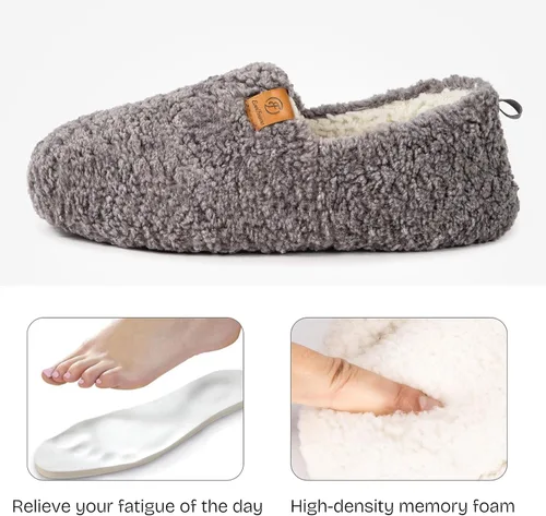 Miniatura 3 de EverFoams Pantuflas completas de espuma viscoelástica de oveja para mujer